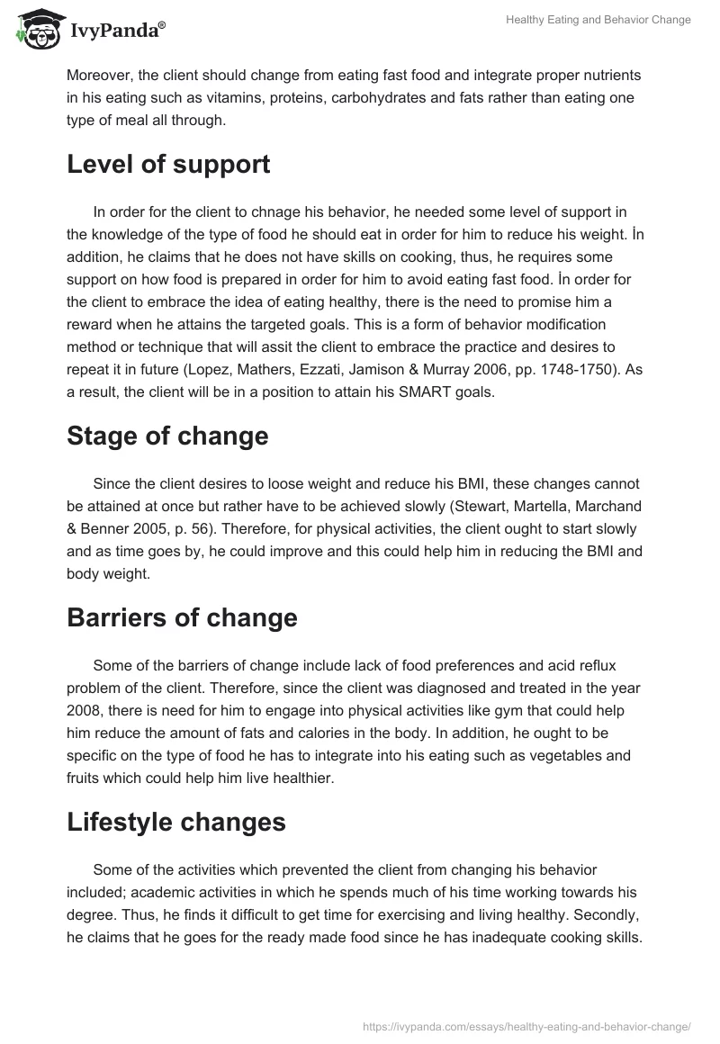Healthy Eating and Behavior Change. Page 3