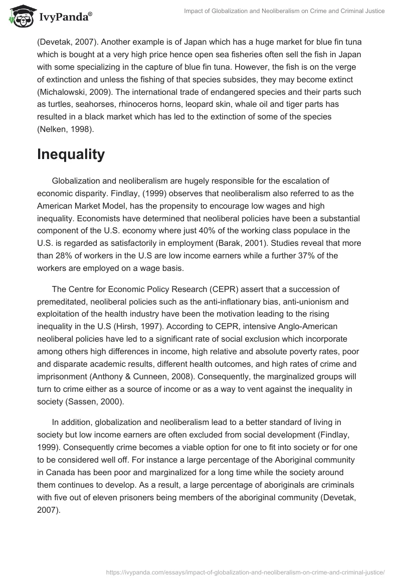 Impact of Globalization and Neoliberalism on Crime and Criminal Justice. Page 4