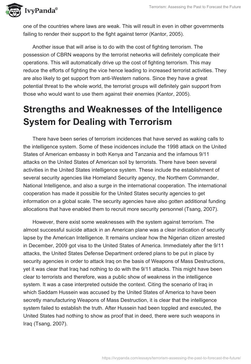 Terrorism: Assessing the Past to Forecast the Future. Page 3