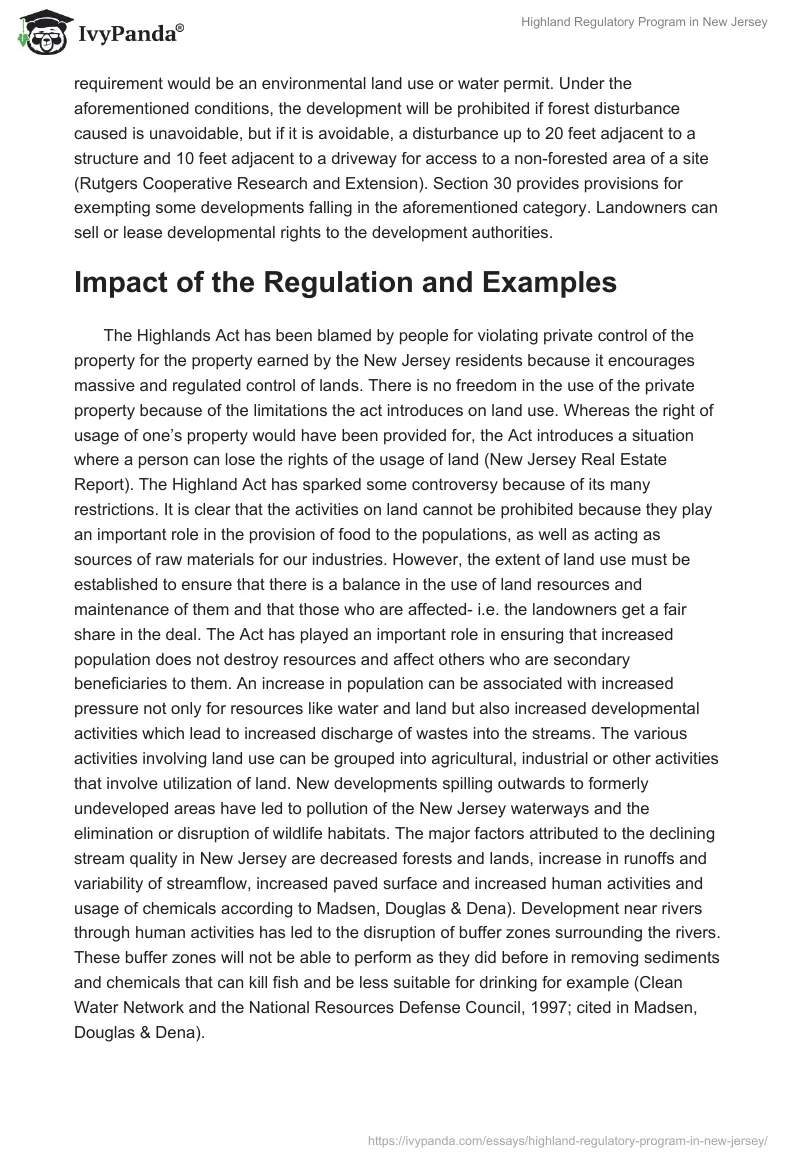 Highland Regulatory Program in New Jersey. Page 5