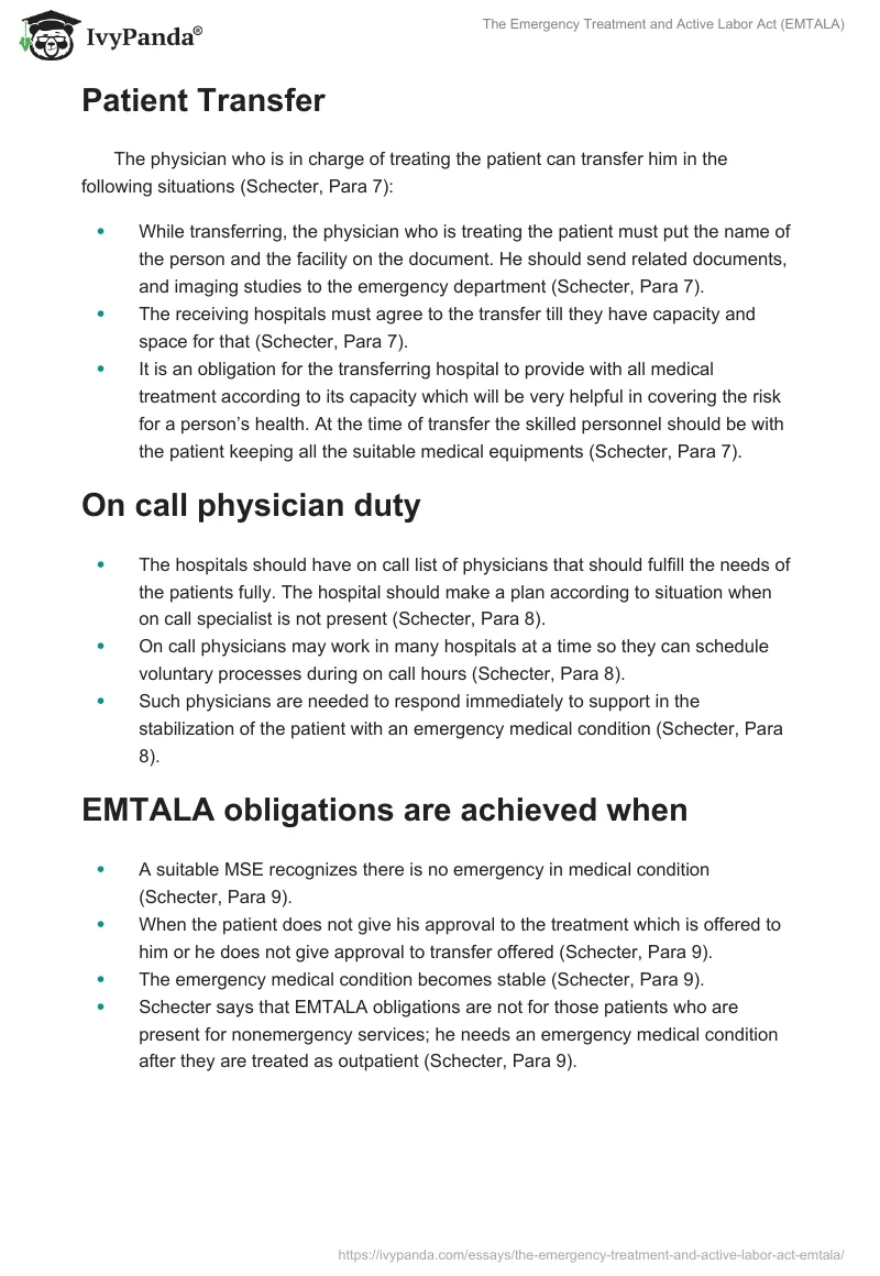 The Emergency Treatment and Active Labor Act (EMTALA). Page 4