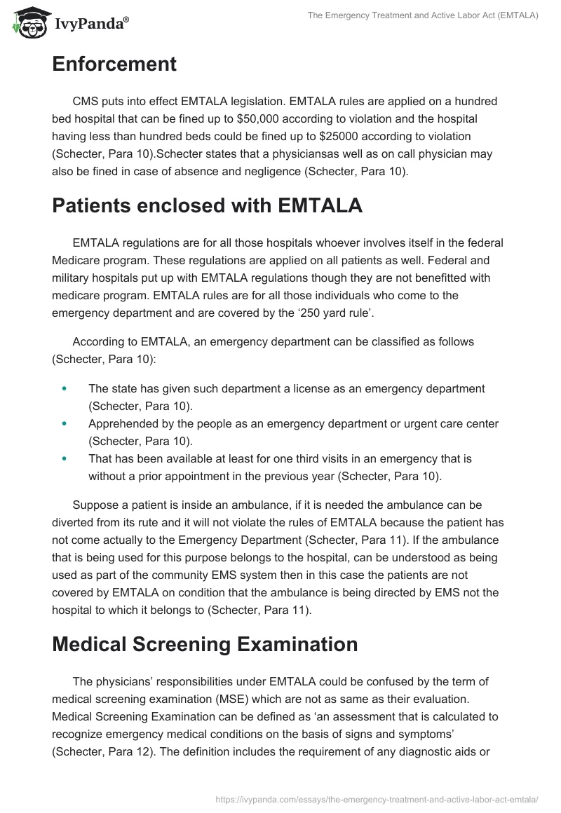 The Emergency Treatment and Active Labor Act (EMTALA). Page 5