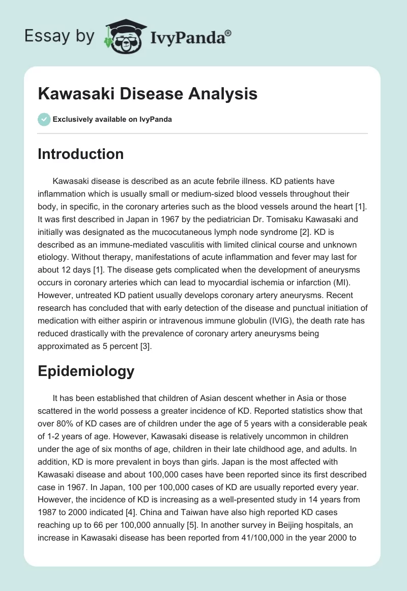 Kawasaki Disease Analysis. Page 1