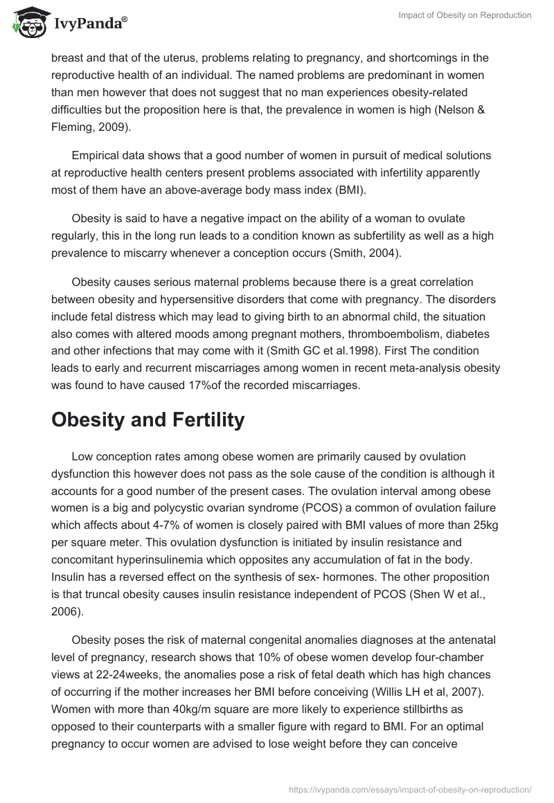 Impact of Obesity on Reproduction. Page 2