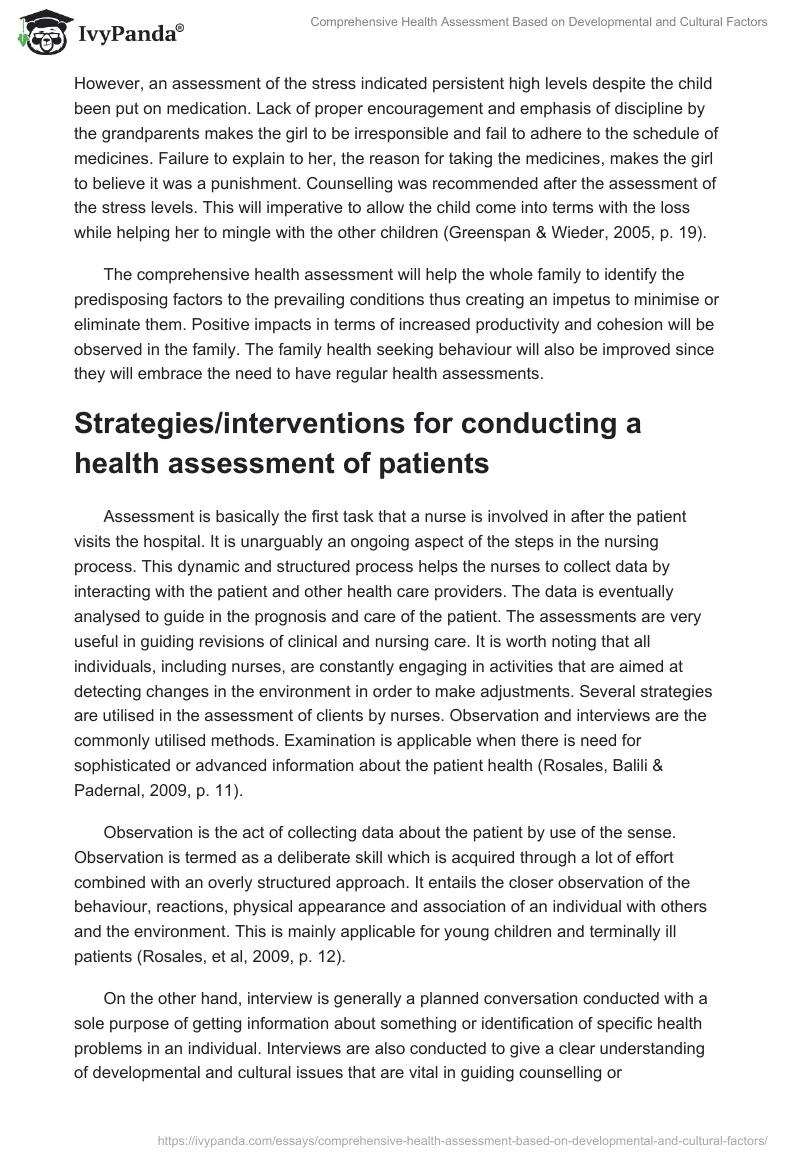 Comprehensive Health Assessment Based on Developmental and Cultural Factors. Page 3