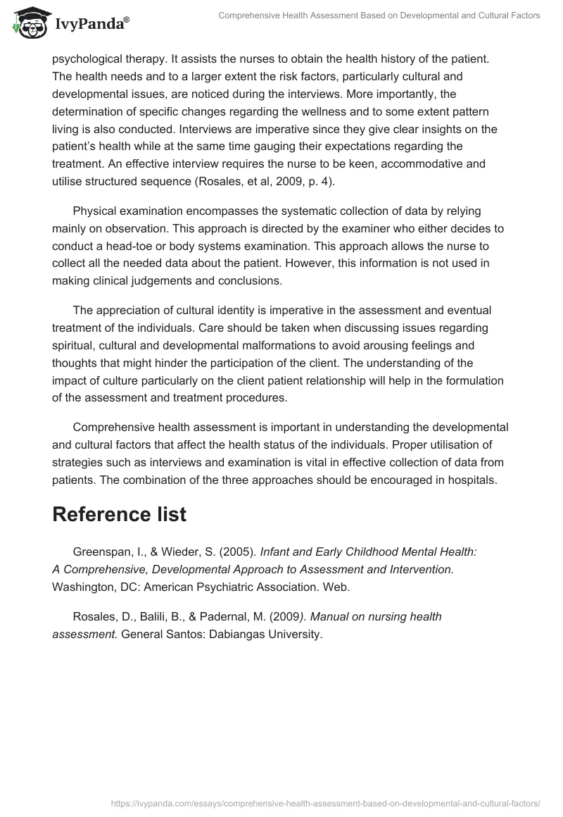 Comprehensive Health Assessment Based on Developmental and Cultural Factors. Page 4