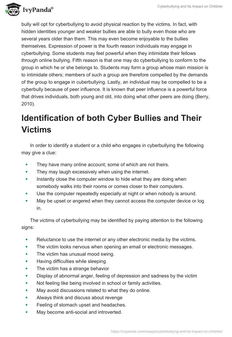 Cyberbullying and Its Impact on Children. Page 4