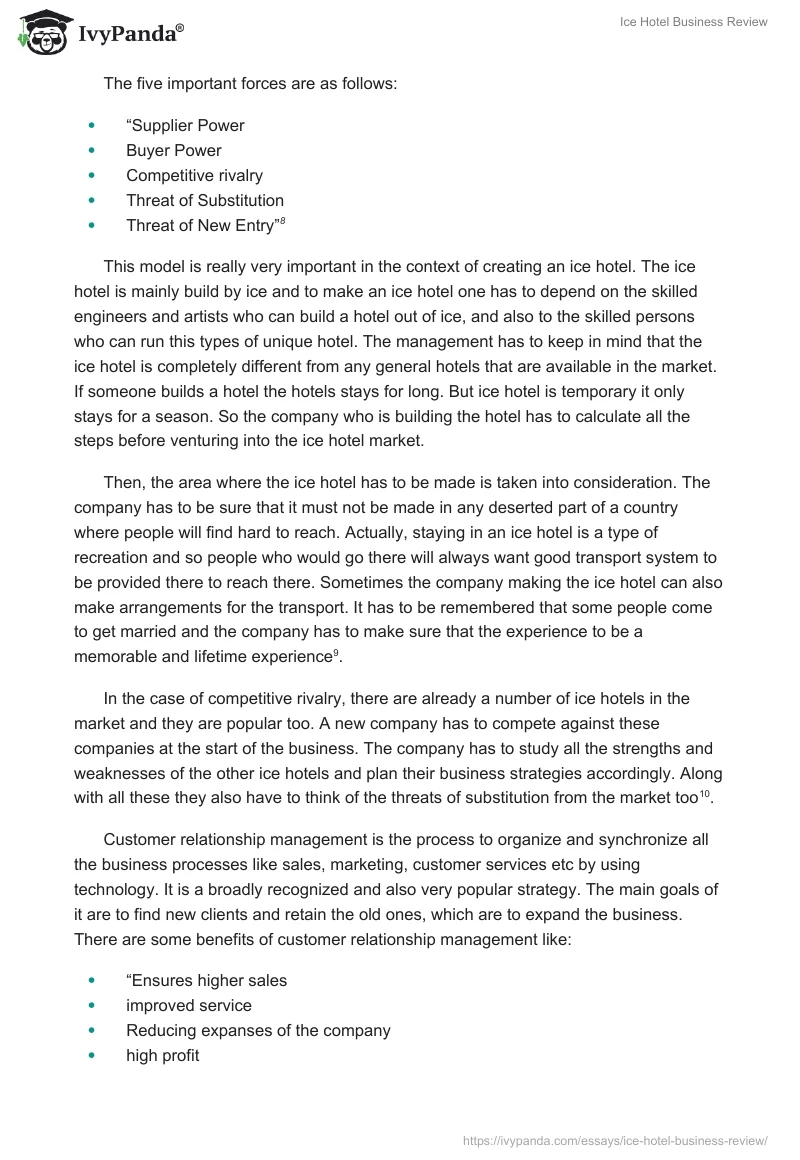 Ice Hotel Business Review. Page 4