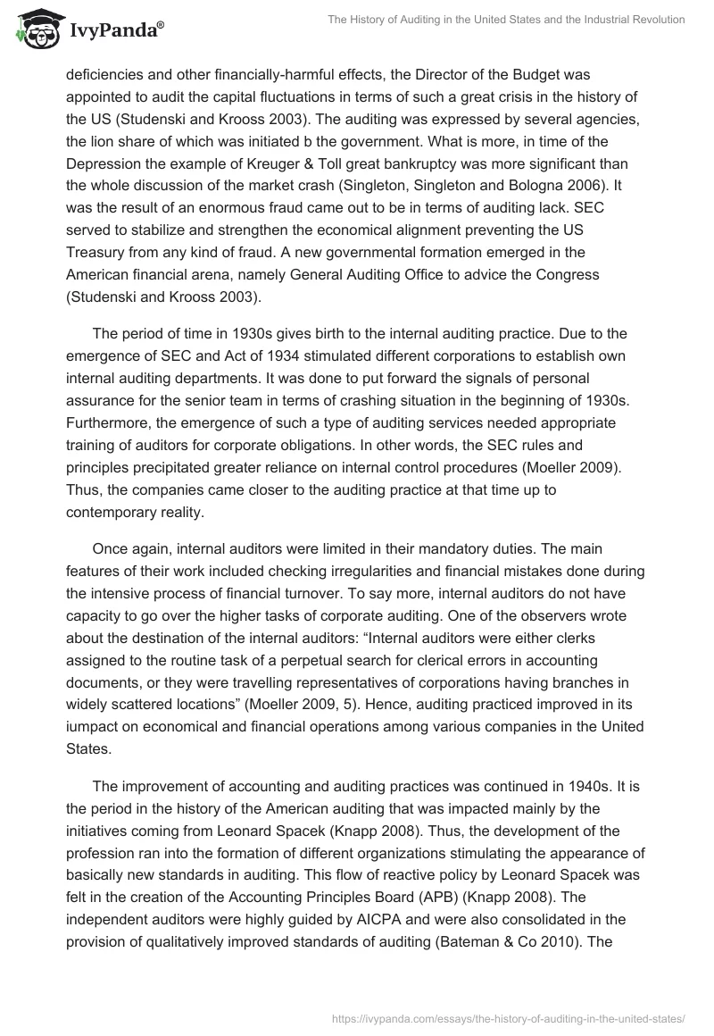 The History of Auditing in the United States and the Industrial Revolution. Page 4