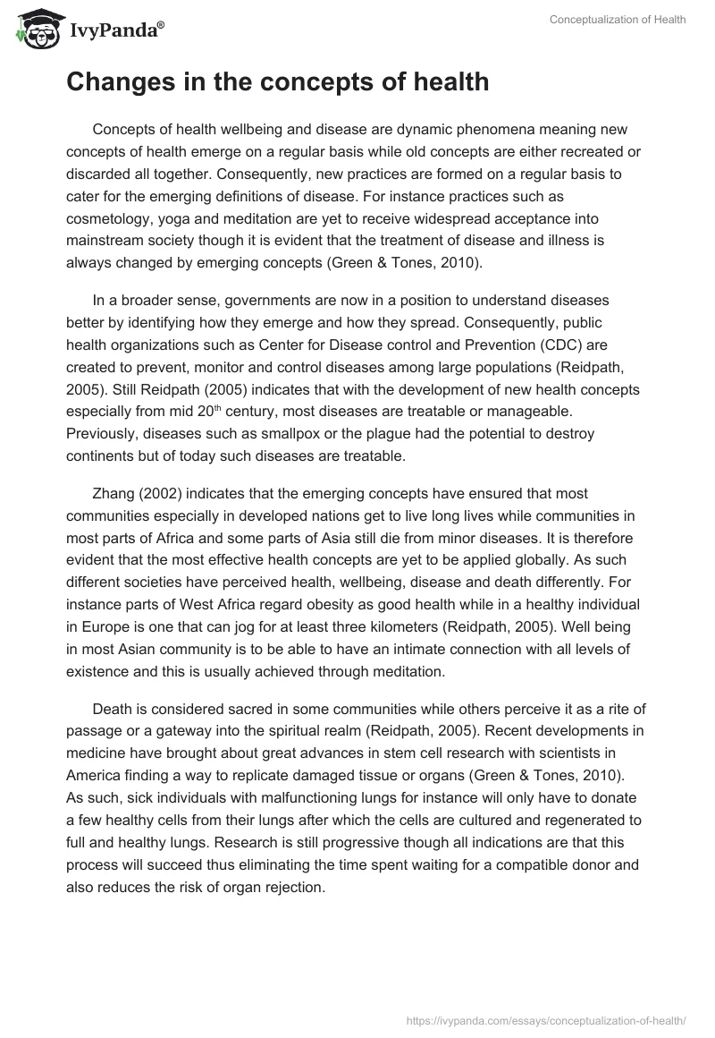 Conceptualization of Health. Page 5