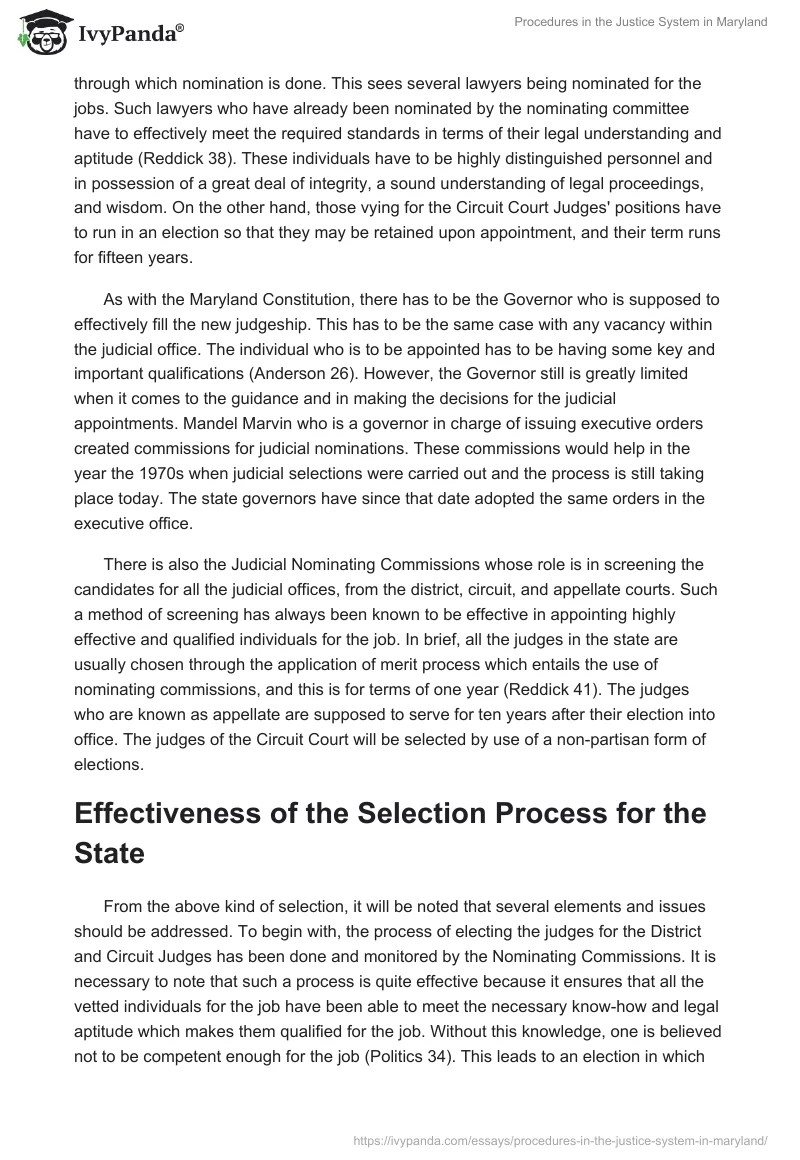 Procedures in the Justice System in Maryland. Page 2
