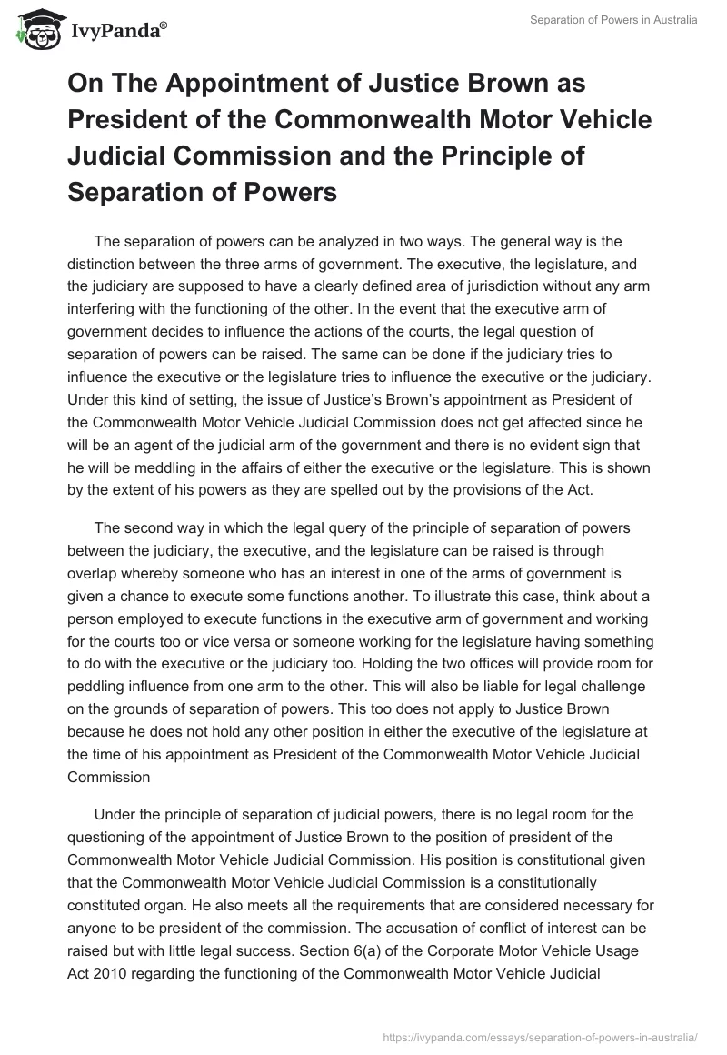 Separation of Powers in Australia. Page 4
