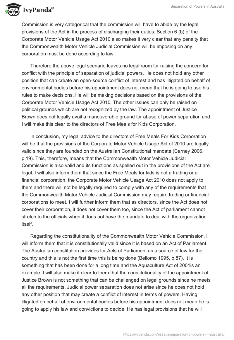 Separation of Powers in Australia. Page 5