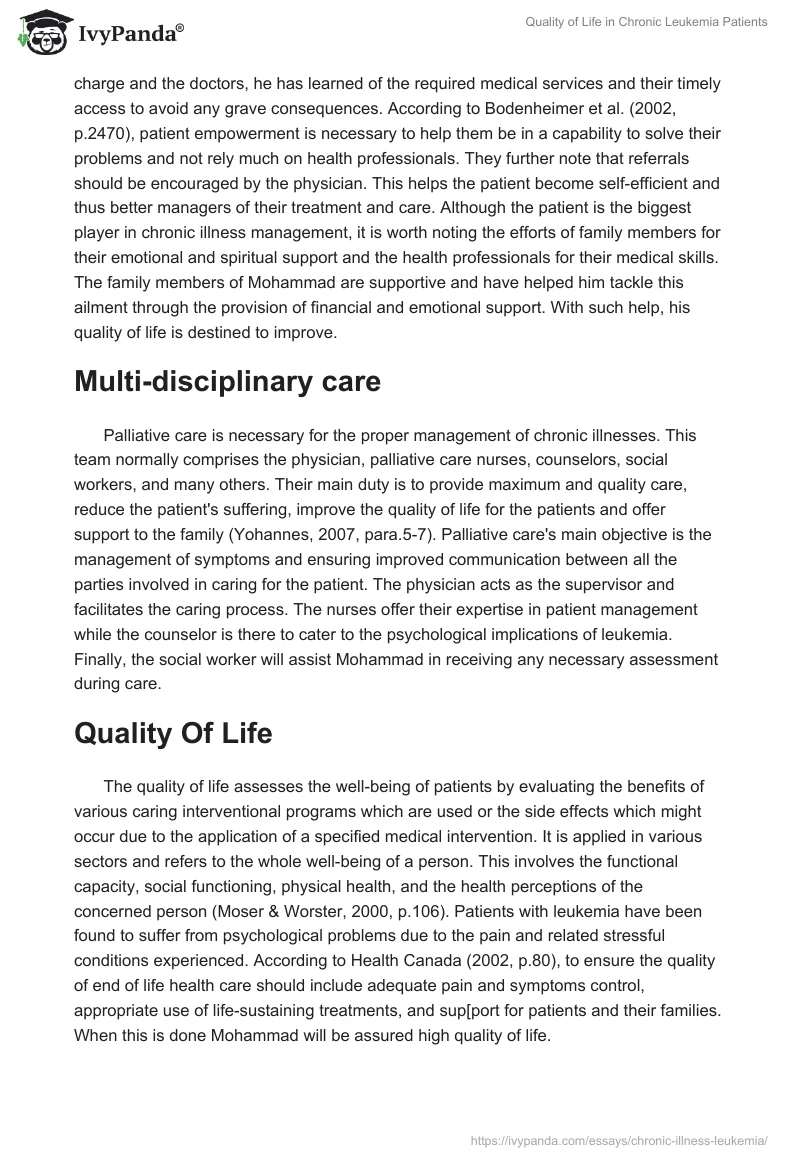 Quality of Life in Chronic Leukemia Patients. Page 5