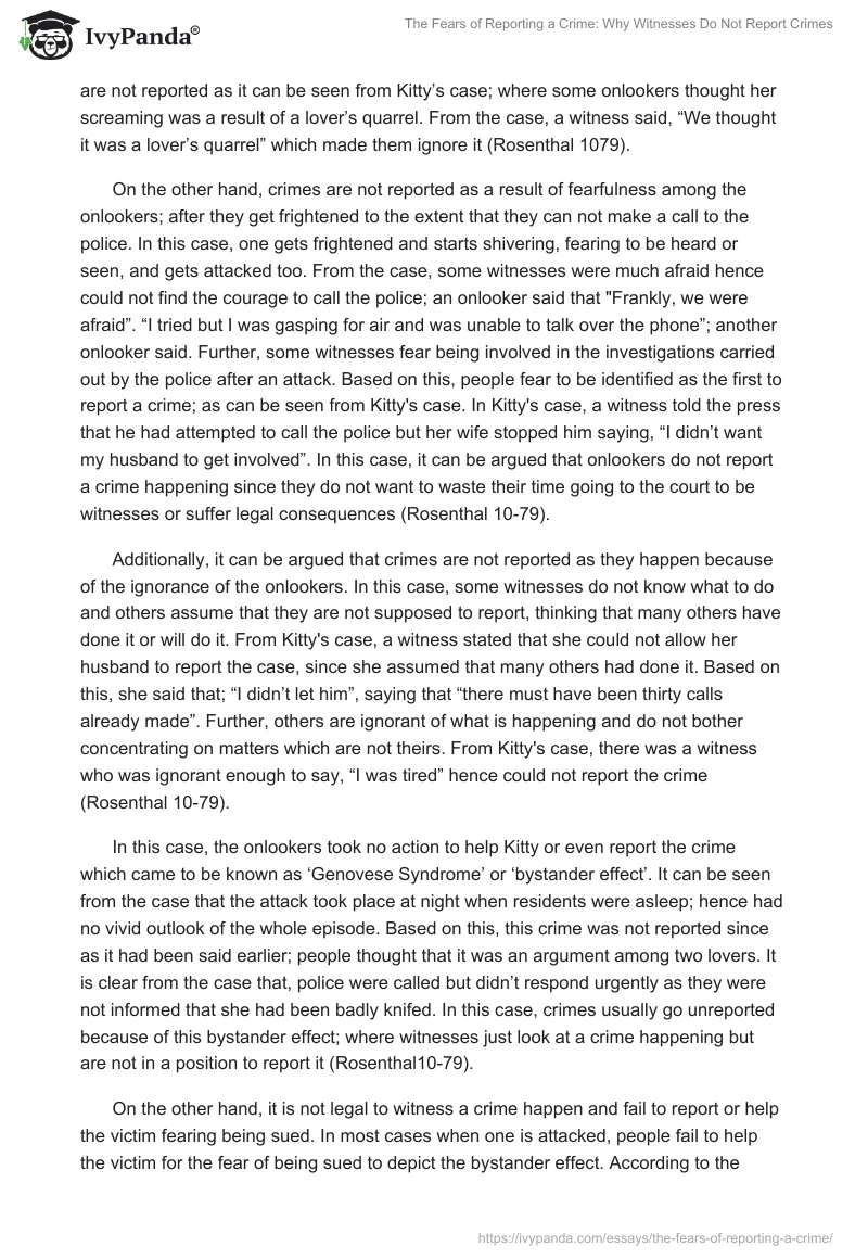 The Fears of Reporting a Crime: Why Witnesses Do Not Report Crimes. Page 2