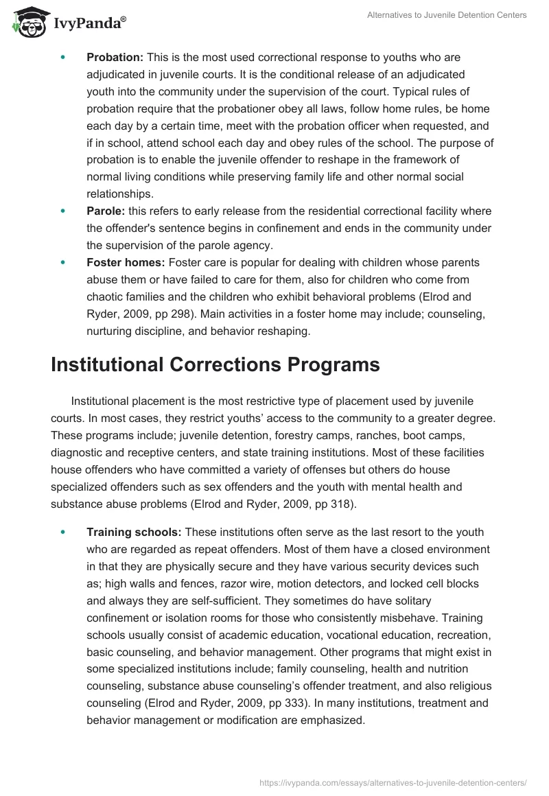 Alternatives to Juvenile Detention Centers. Page 3