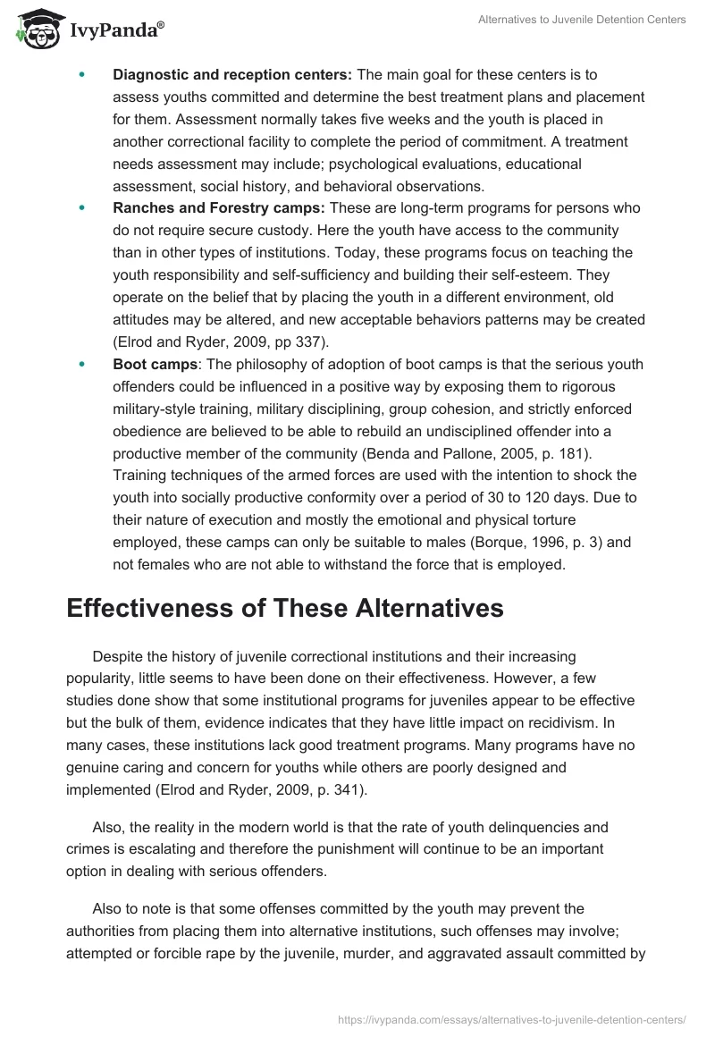 Alternatives to Juvenile Detention Centers. Page 4