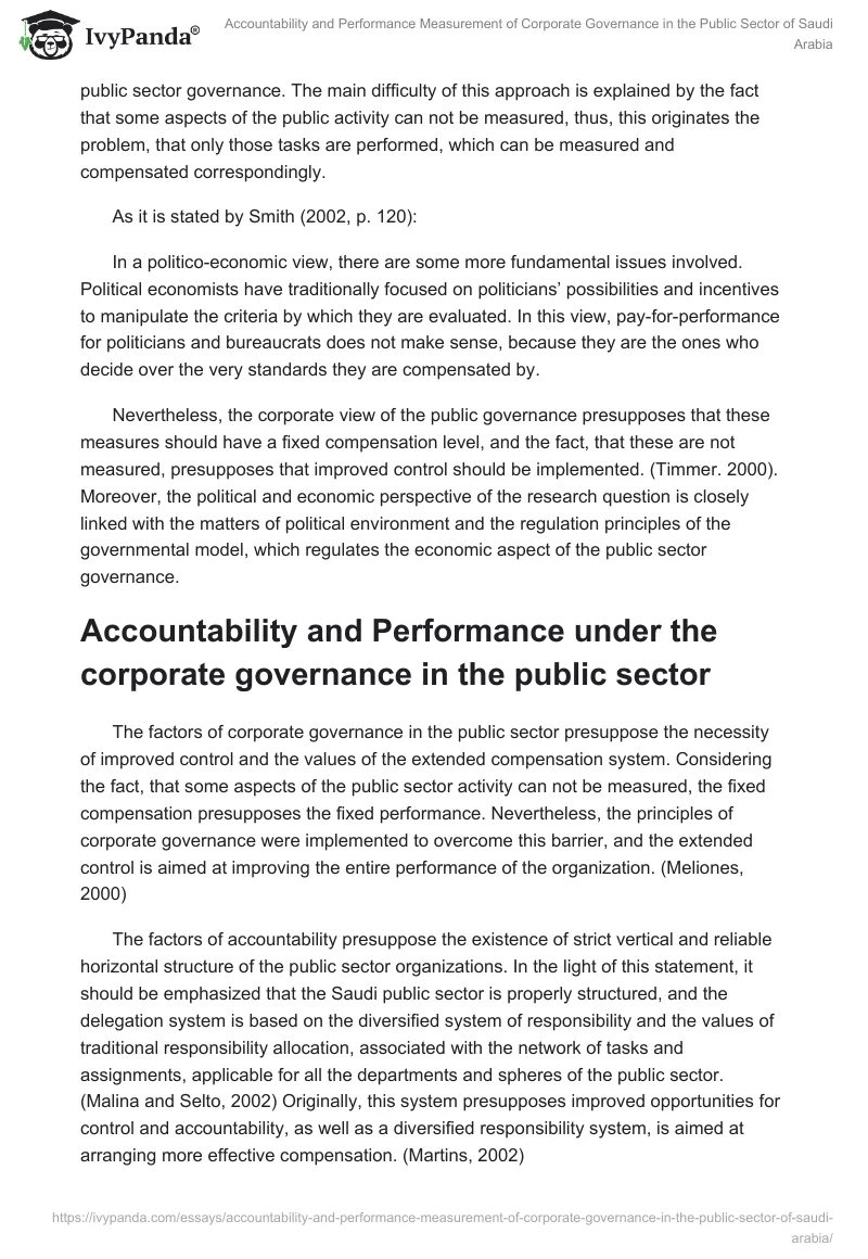 Accountability and Performance Measurement of Corporate Governance in the Public Sector of Saudi Arabia. Page 4