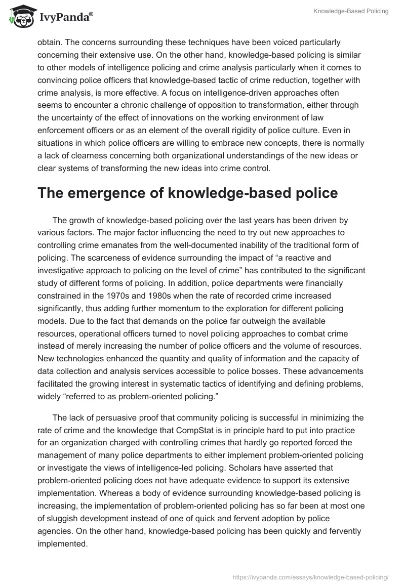 Knowledge-Based Policing. Page 2