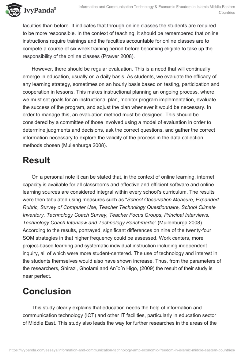 Information and Communication Technology & Economic Freedom in Islamic Middle Eastern Countries. Page 4
