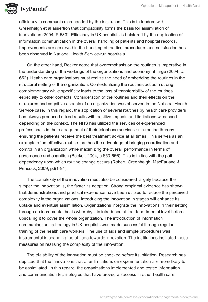 Operational Management in Health Care. Page 2
