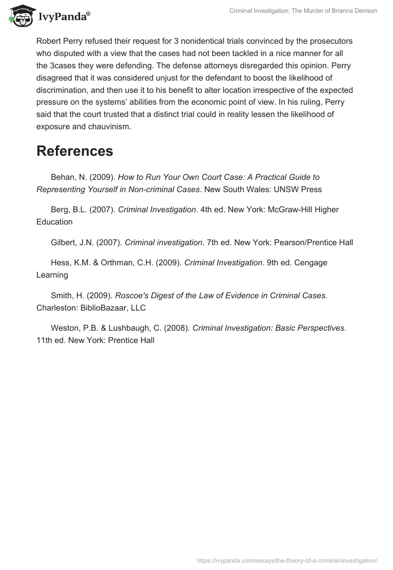 Criminal Investigation: The Murder of Brianna Denison. Page 4