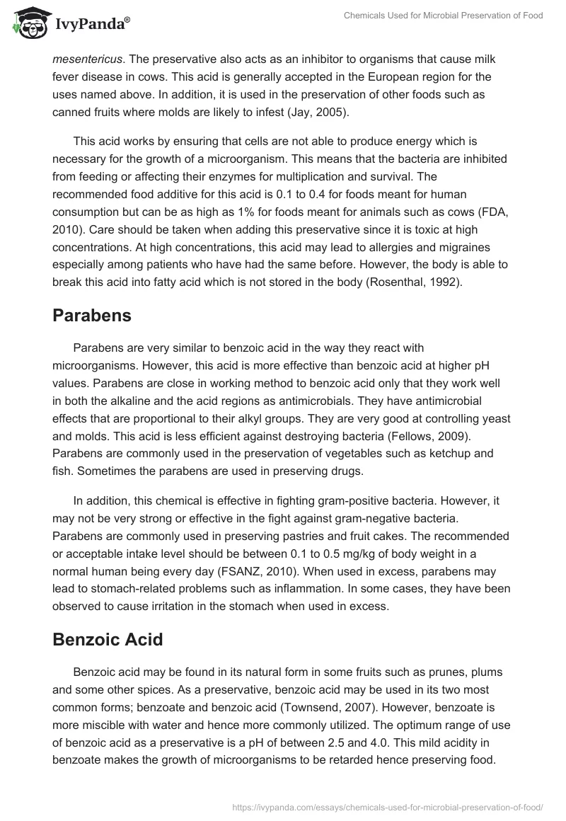 Chemicals Used for Microbial Preservation of Food. Page 4