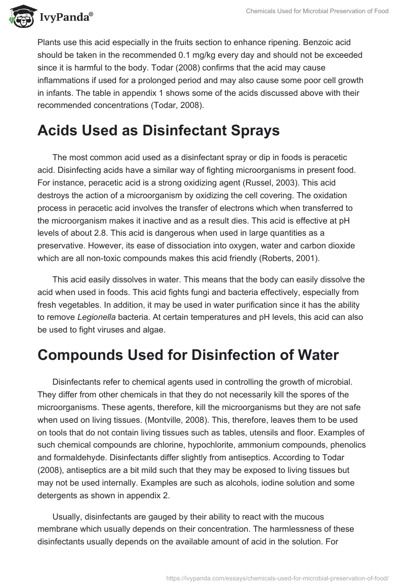 Chemicals Used for Microbial Preservation of Food. Page 5