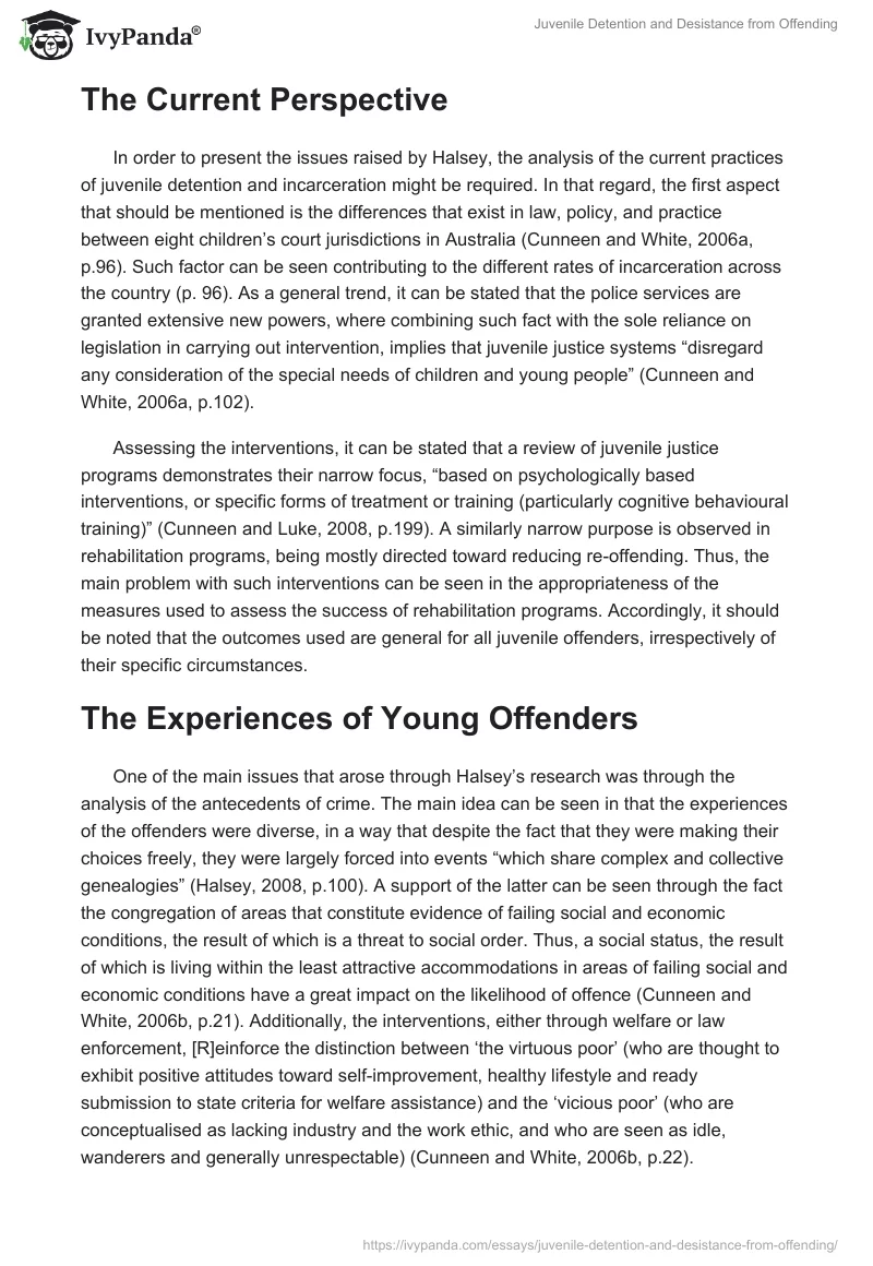 Juvenile Detention and Desistance from Offending. Page 2