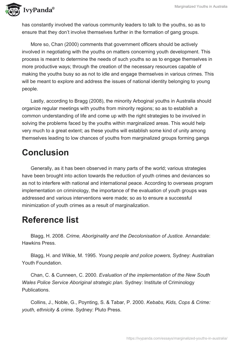 Marginalized Youths in Australia. Page 5