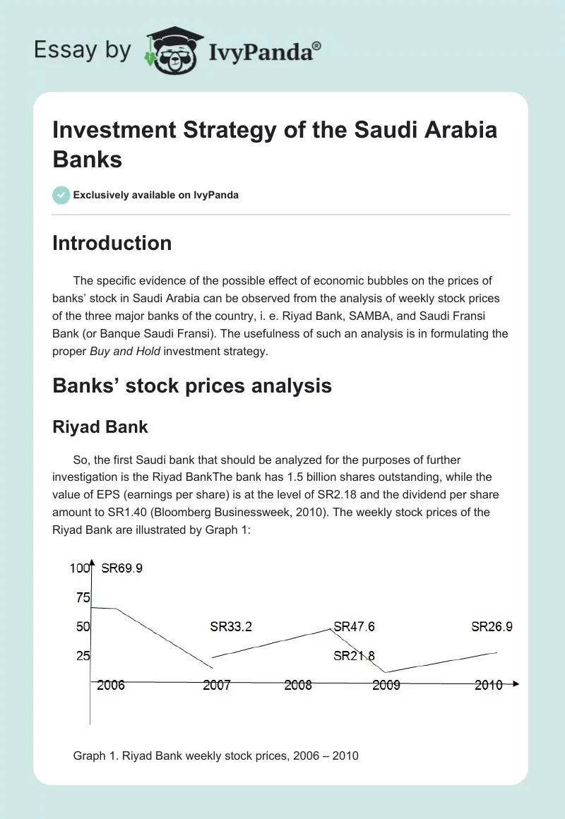 Investment Strategy of the Saudi Arabia Banks. Page 1