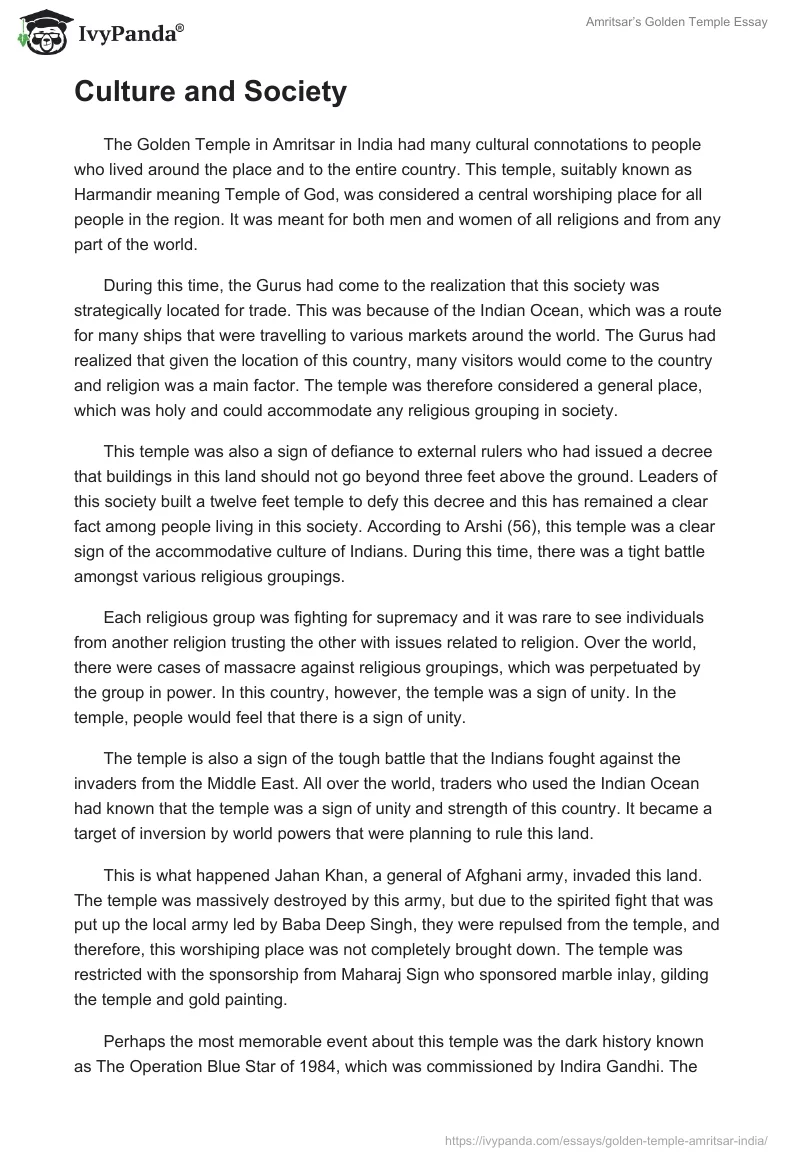 Amritsar’s Golden Temple Essay. Page 3
