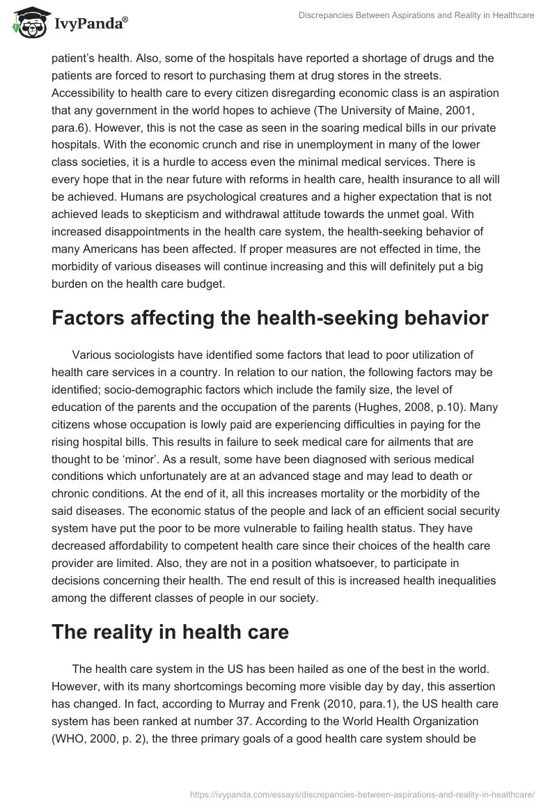 Discrepancies Between Aspirations and Reality in Healthcare. Page 2