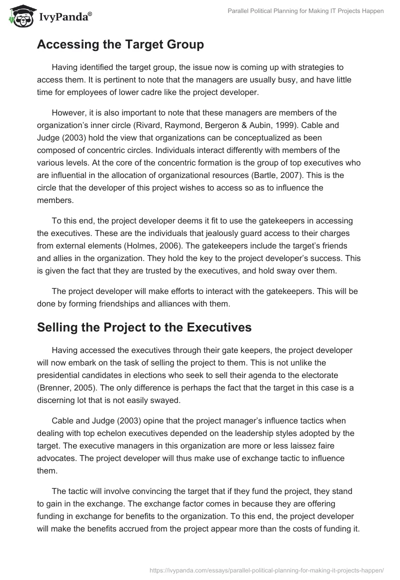 Parallel Political Planning for Making IT Projects Happen. Page 3