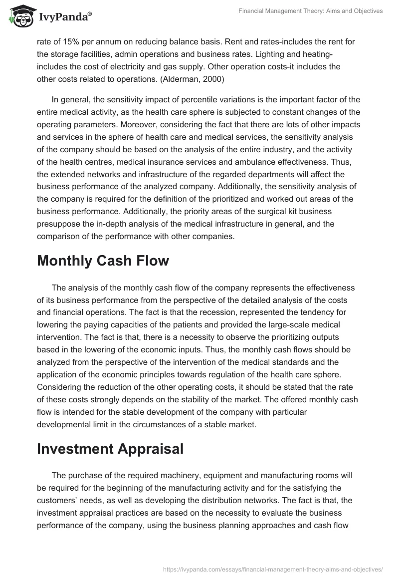 Financial Management Theory: Aims and Objectives. Page 4