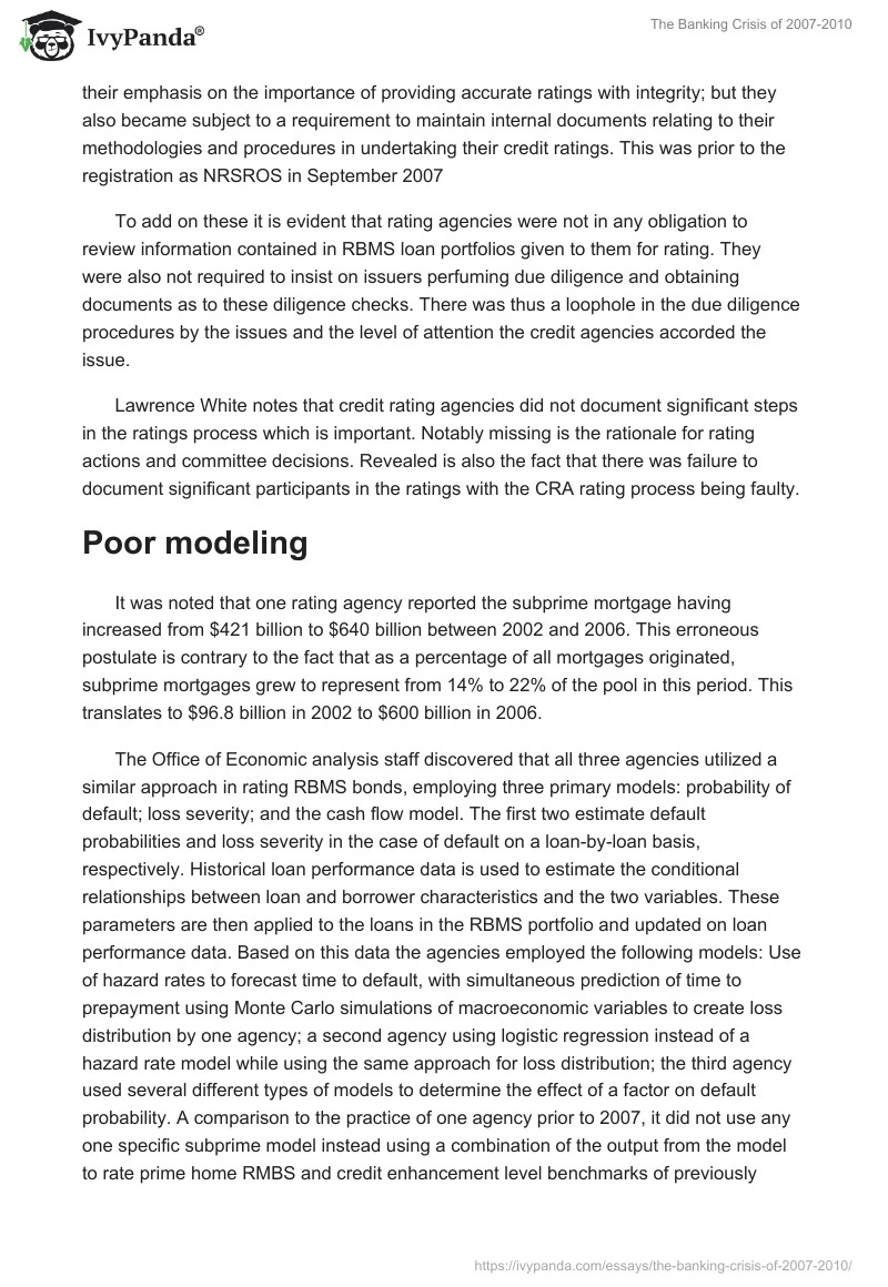The Banking Crisis of 2007-2010. Page 3