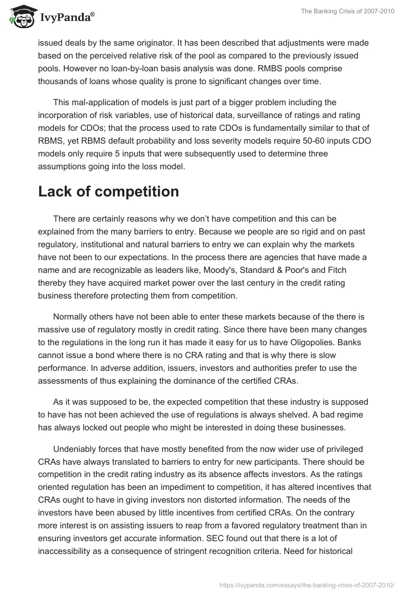 The Banking Crisis of 2007-2010. Page 4