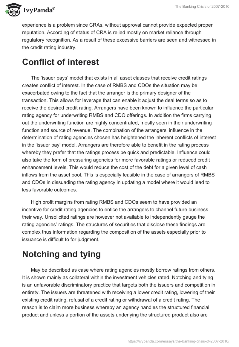 The Banking Crisis of 2007-2010. Page 5