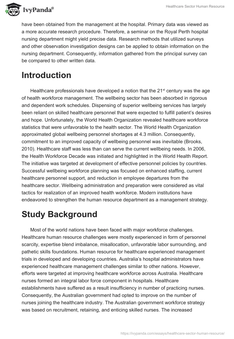 Healthcare Sector Human Resource. Page 2