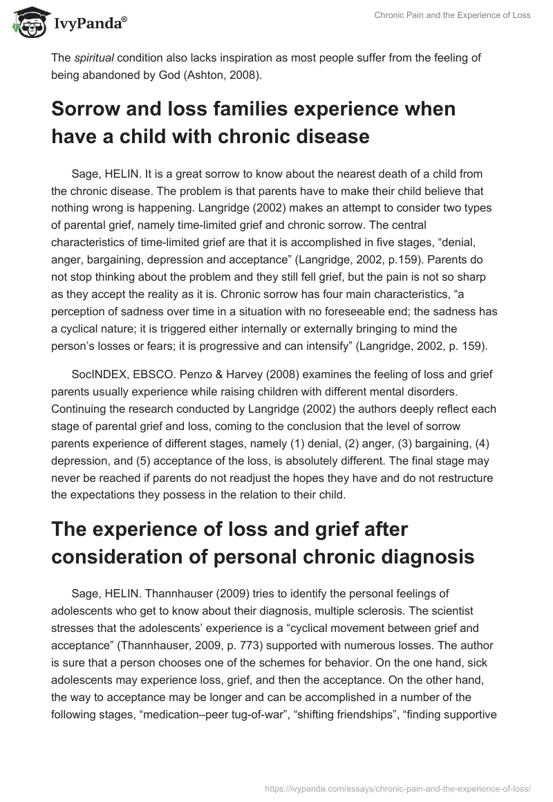Chronic Pain and the Experience of Loss. Page 5