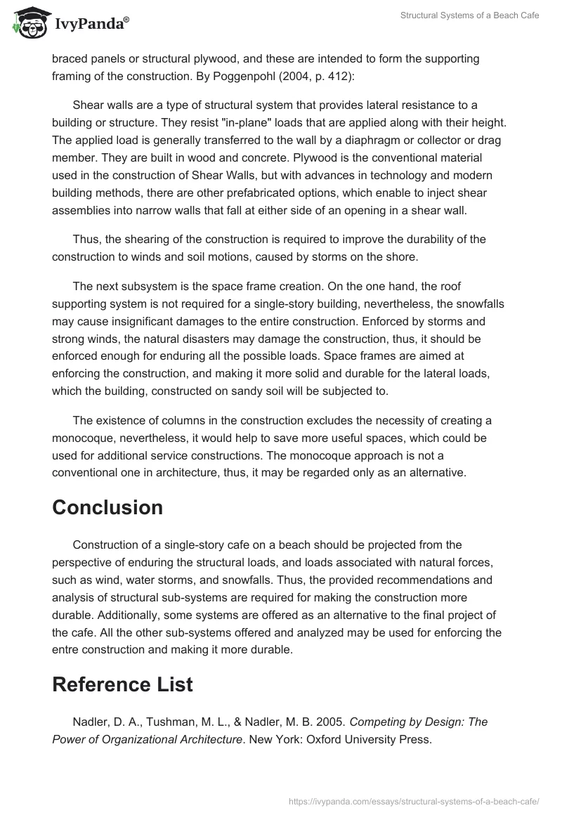 Structural Systems of a Beach Cafe. Page 3