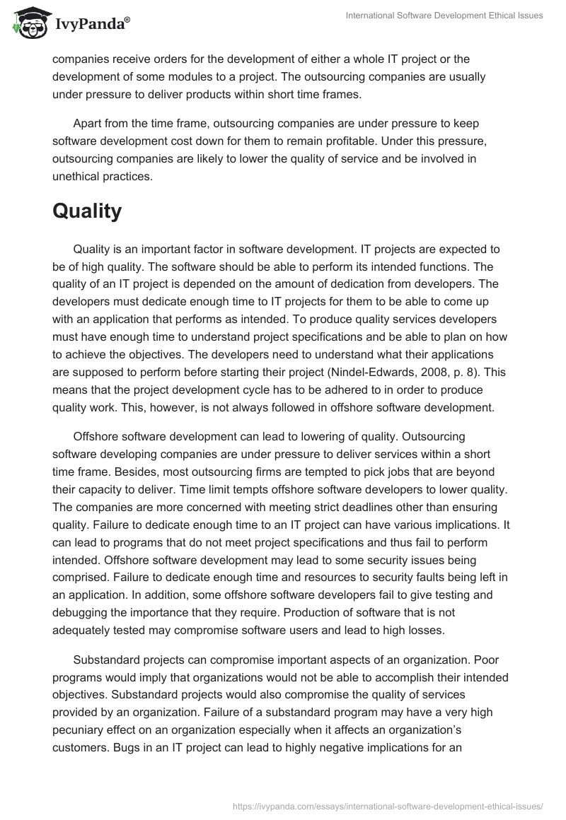 International Software Development Ethical Issues. Page 3