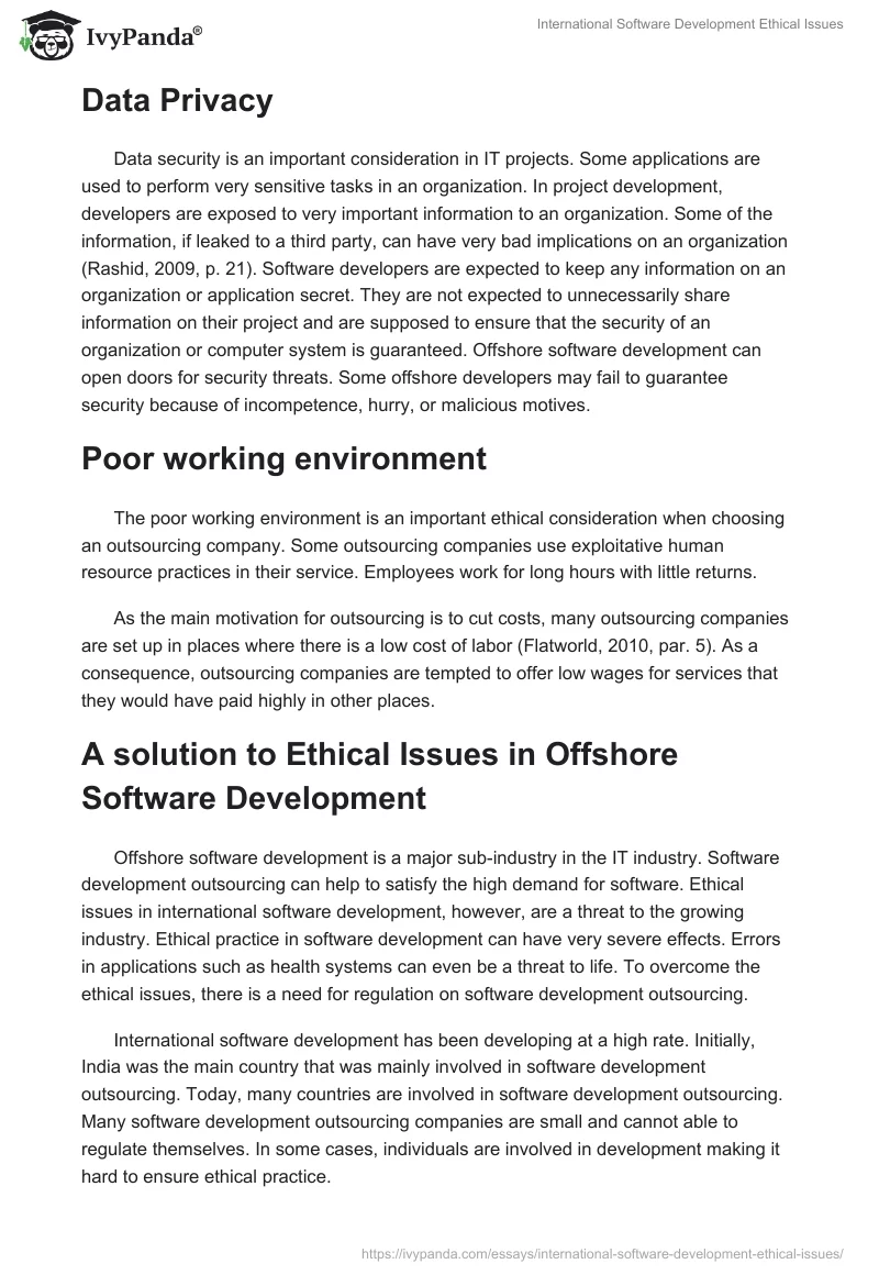 International Software Development Ethical Issues. Page 5