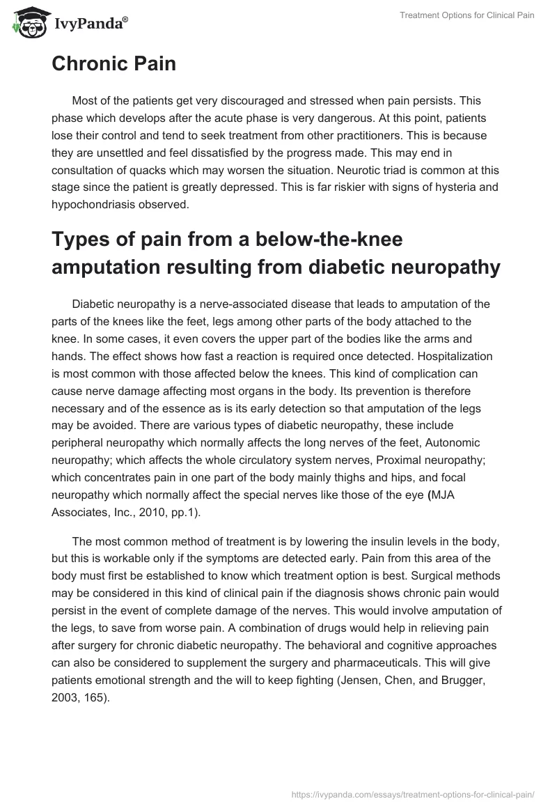 Treatment Options for Clinical Pain. Page 2