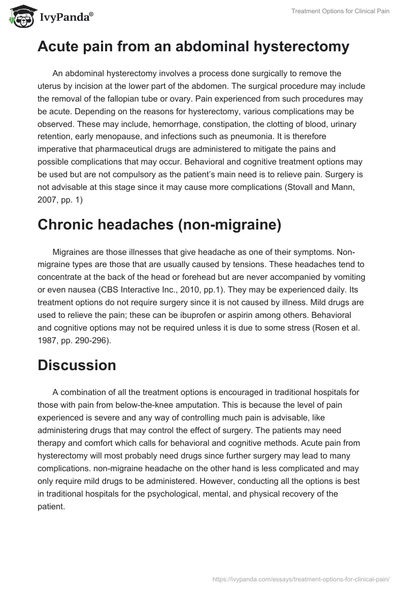 Treatment Options for Clinical Pain. Page 3