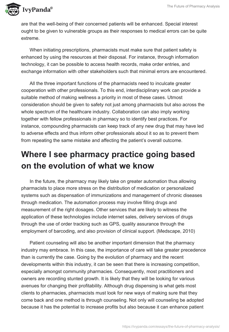 The Future of Pharmacy Analysis. Page 3