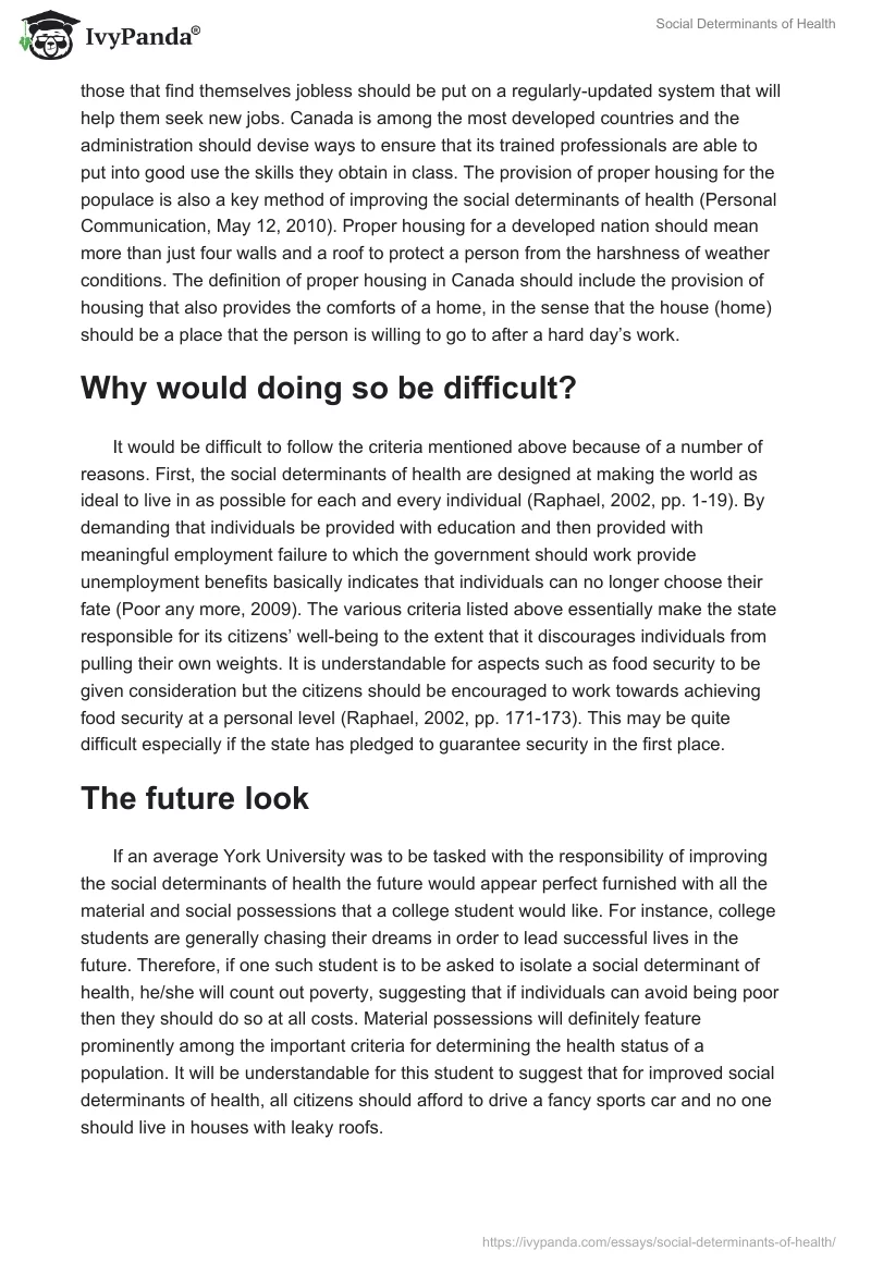 Social Determinants of Health. Page 2