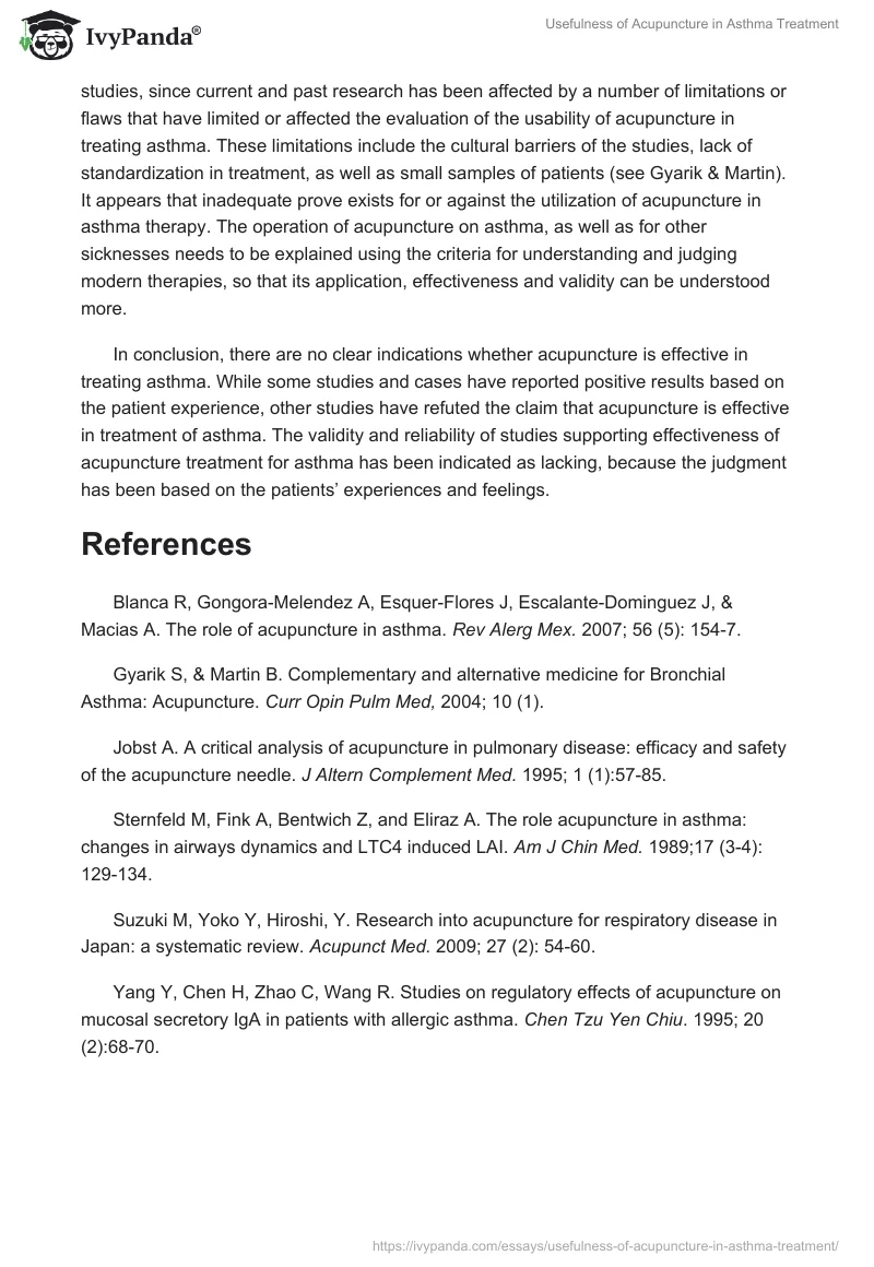 Usefulness of Acupuncture in Asthma Treatment. Page 2