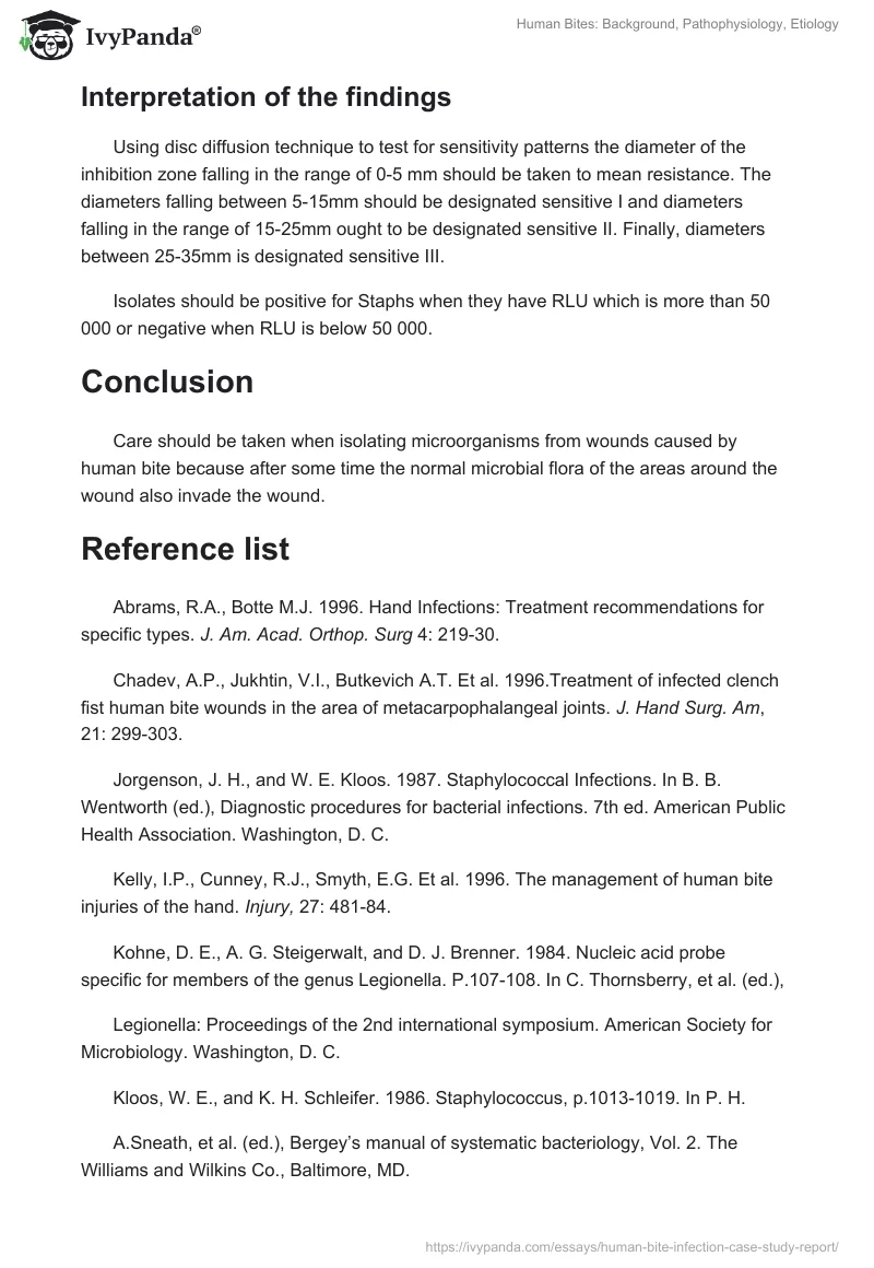 Human Bites: Background, Pathophysiology, Etiology. Page 4