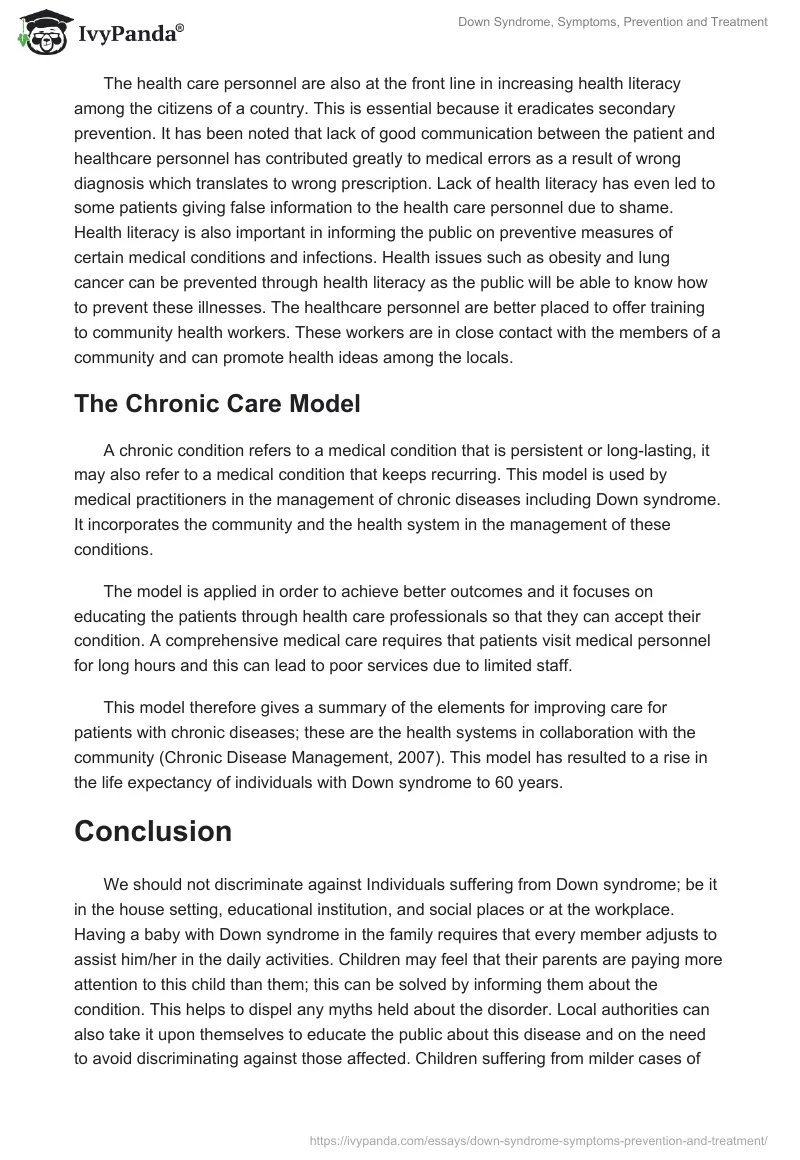 Down Syndrome, Symptoms, Prevention and Treatment. Page 5